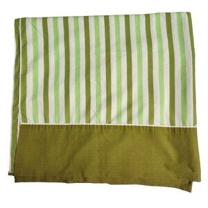 Vintage Fashion Manor Percale MCM Green Mod Twin Striped Flat Sheet 72 x 108